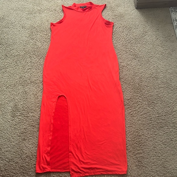 Red Dress with a high split - Picture 1 of 2